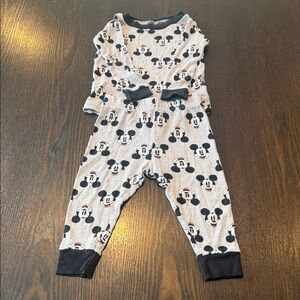 Disney Mickey Mouse Kids Pajama Set - Gray and Black